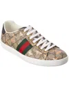 Gucci Ace Gg Supreme Bee-print Monogrammed Sneakers In Beige