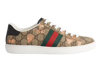 Pre-owned Gucci Ace Berry (women's) Sneakers In Beige/pink/black In Multi