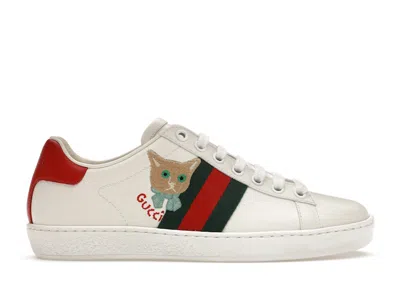 Pre-owned Gucci Ace Cat (women's) Sneakers In Ivory