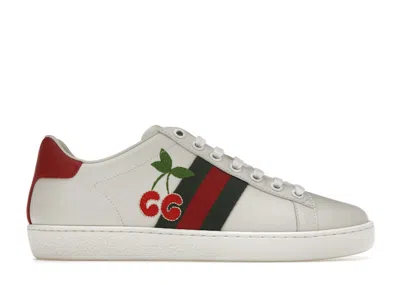 Pre-owned Gucci Ace Cherry G (women's) Sneakers In White/red/green