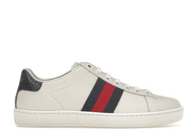 Pre-owned Gucci Ace Classic Blue (women's) Sneakers In White