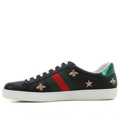 Gucci Ace Embroidered 'bees And Stars' In Black