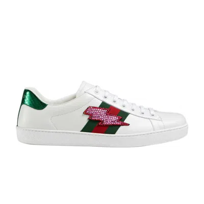 Pre-owned Gucci Ace Embroidered 'lightning Bolt' | White | Men's Size 11