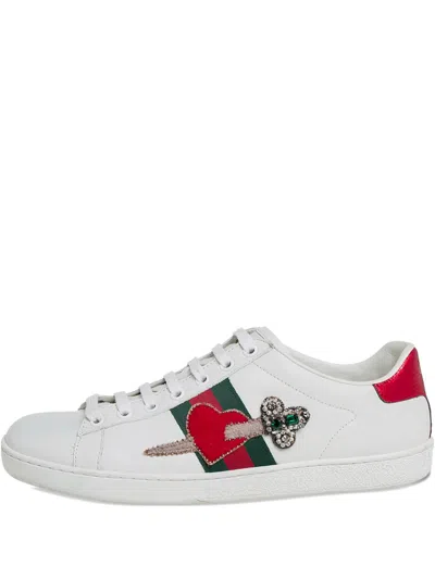 Pre-owned Gucci Ace Embroidered Sneakers
