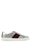Gucci Ace Lurex Low-top Sneakers In Silver