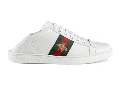 Pre-owned Gucci Ace Fold Down Bee (women's) Sneakers In White