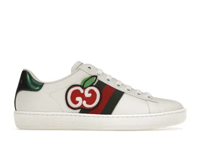 Pre-owned Gucci Ace Gg Apple (women's) Sneakers In White