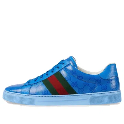 Gucci Ace Gg Crystal Canvas 'blue'