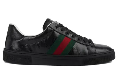 Pre-owned Gucci Ace Gg Crystal Canvas (women's) Sneakers In Black