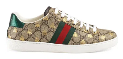 Pre-owned Gucci Ace Gg Supreme Bees (women's) Sneakers In Brown