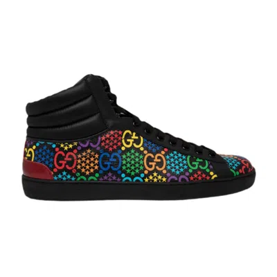 Pre-owned Gucci Ace Gg Supreme High 'psychedelic - Black' | Men's Size 9