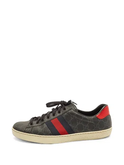 Pre-owned Gucci Ace Gg Supreme Sneakers In Black