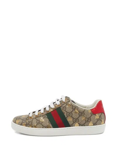 Pre-owned Gucci Ace Gg Supreme Sneakers In Neutrals
