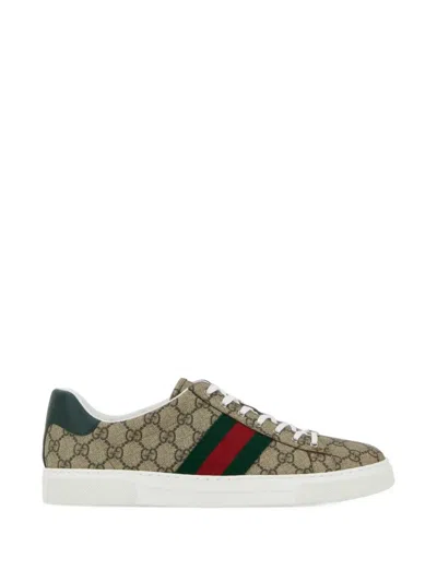 Gucci Men Ace Supreme Gg Fabric Low-top Sneakers In Multi