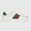 Gucci Leather Ace Sneakers Studded Heel Perforated Upper Rubber Sole In Multi