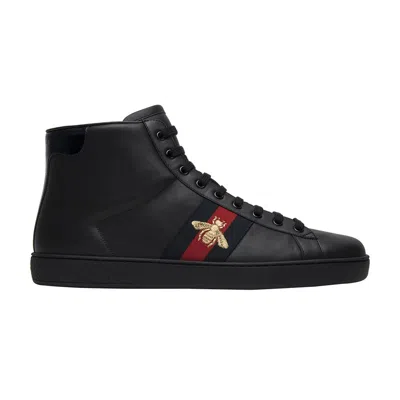 Pre-owned Gucci Ace High 'bee' | Black | Men's Size 9