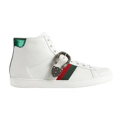 Pre-owned Gucci Ace High 'dionysus Buckle - White' | Men's Size 11