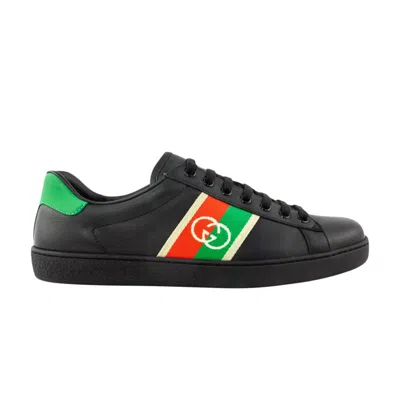 Pre-owned Gucci Ace 'interlocking G - Black' | Men's Size 12.5