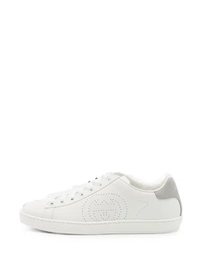 Pre-owned Gucci Ace Interlocking G Sneakers In White