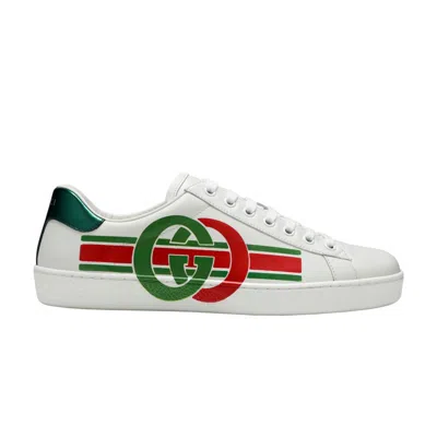 Pre-owned Gucci Ace 'interlocking G' In White