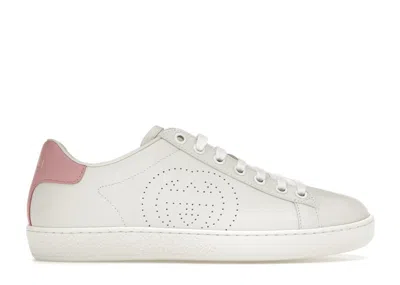 Pre-owned Gucci Ace Interlocking G (women's) Sneakers In White/pink In Multi