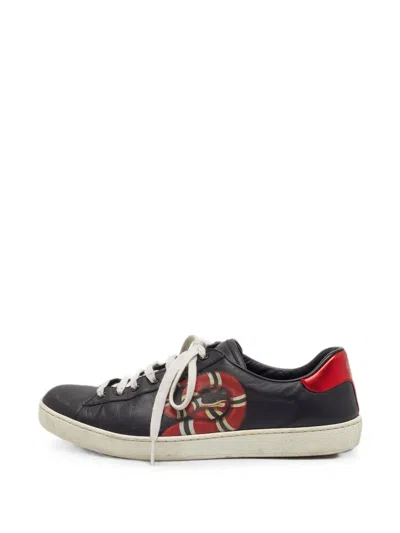 Pre-owned Gucci Ace Kingsnake Sneakers In Black