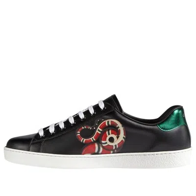 Gucci Ace Kingsnake Sneakers 'black Red'