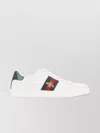 GUCCI ACE LEATHER LOW-TOP SNEAKERS WITH TEXTURED HEEL