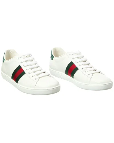 Gucci Ace Leather Sneaker (authentic Pre-loved) In White