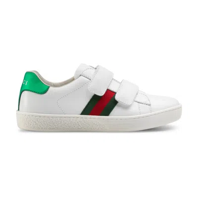 Gucci Kids Sneakers Con Decorazione Web In Bianco