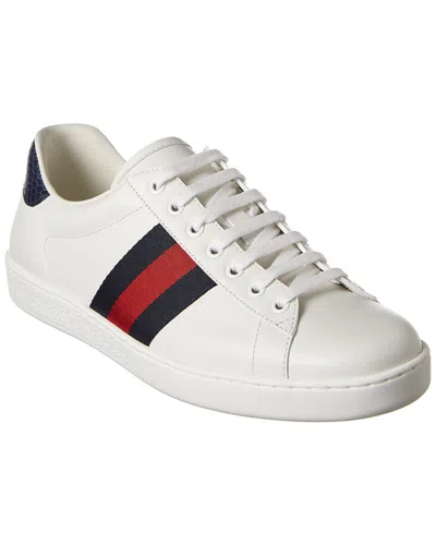 Gucci Ace Leather Low-top Sneakers In Animal Print