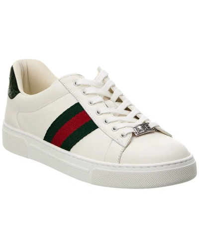 Gucci Ace Leather Trainer In White