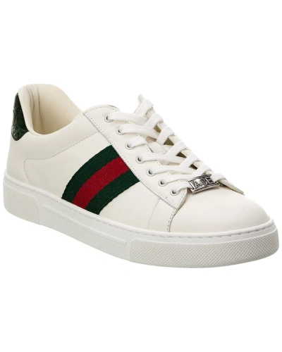 Gucci Ace Leather Sneaker In White