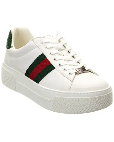 Gucci Ace Leather Sneaker In White
