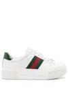 Gucci Sneakers Rubber Sole Contrasting Heel Tab In 白色