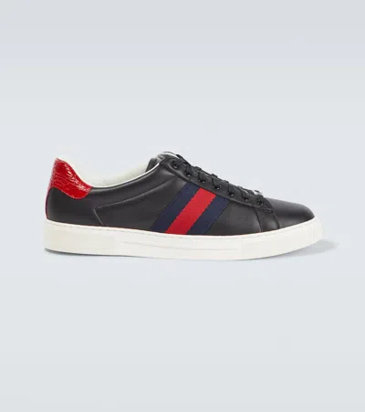 GUCCI ACE LEATHER SNEAKERS