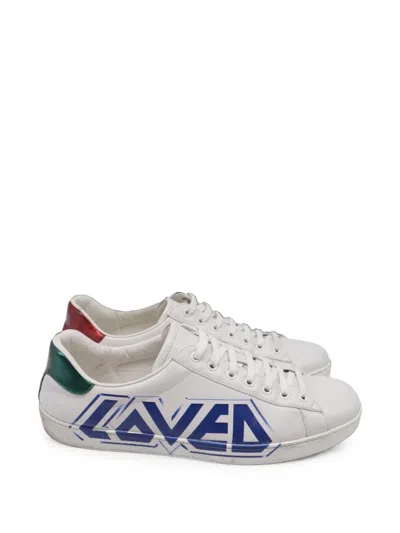 Pre-owned Gucci Ace Loved Sneakers In White