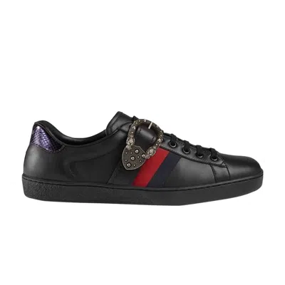 Pre-owned Gucci Ace Low 'dionysus Buckle - Black' | Men's Size 6.5