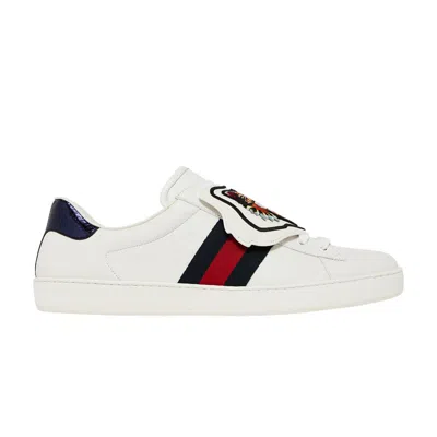Pre-owned Gucci Ace Low 'tiger Patch' | White | Men's Size 13
