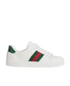 Gucci Sneakers Rubber Sole Contrasting Heel Tab In White