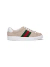 Gucci Ace Low-top Sneakers In Beige