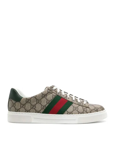 Gucci Men Ace Supreme Gg Fabric Low-top Sneakers In Multi