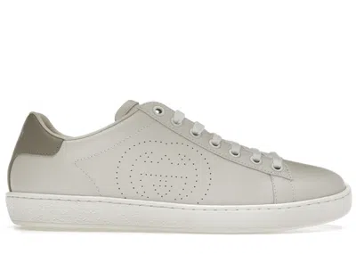 Pre-owned Gucci Ace Perforated Interlocking G (women's) Sneakers In White