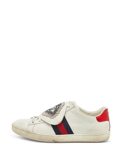 Pre-owned Gucci Ace Removable-patches Sneakers In White