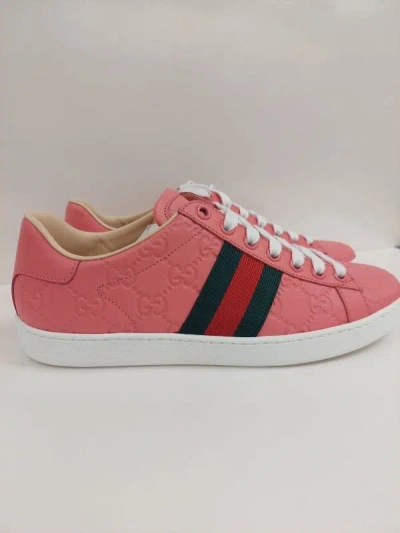 Gucci Ace Round-head Low-cut Casual Shoes In Pink