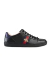 Gucci Ace Series Of Embroidered Sneakers In Black