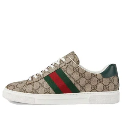 Gucci Ace Sneaker With Web 'beige Ebony'