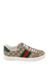 Gucci Ace Gg Supreme Bee-print Monogrammed Sneakers In Beige