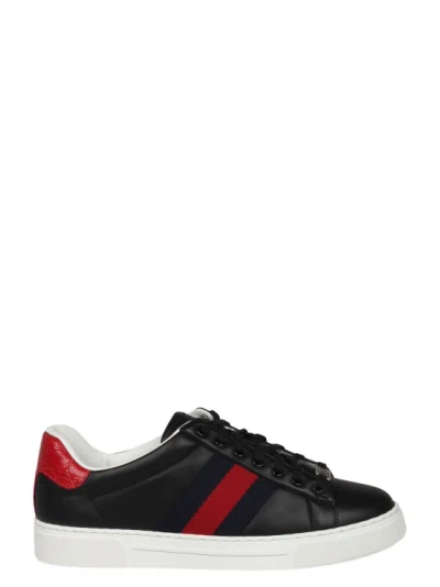 Gucci Ace Low-top Sneakers In Black
