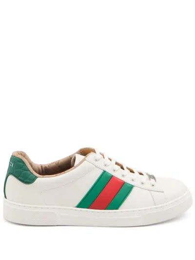 Gucci Ace Sneakers In Smooth Leather In Multi